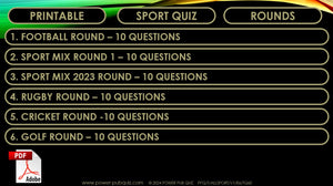 All Sports Quiz - Printable PDF Format
