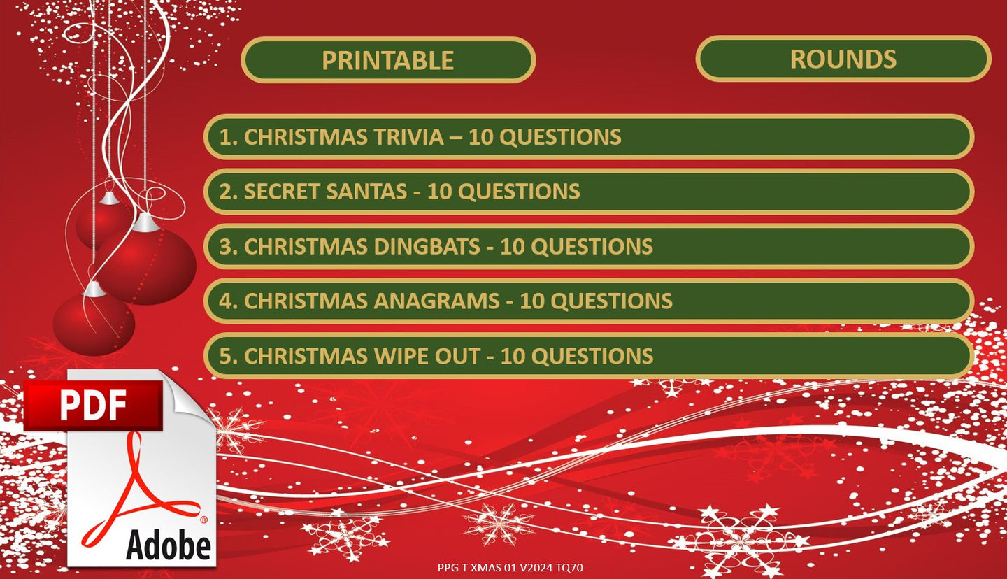 Bumper Christmas Quiz - Printable PDF Format