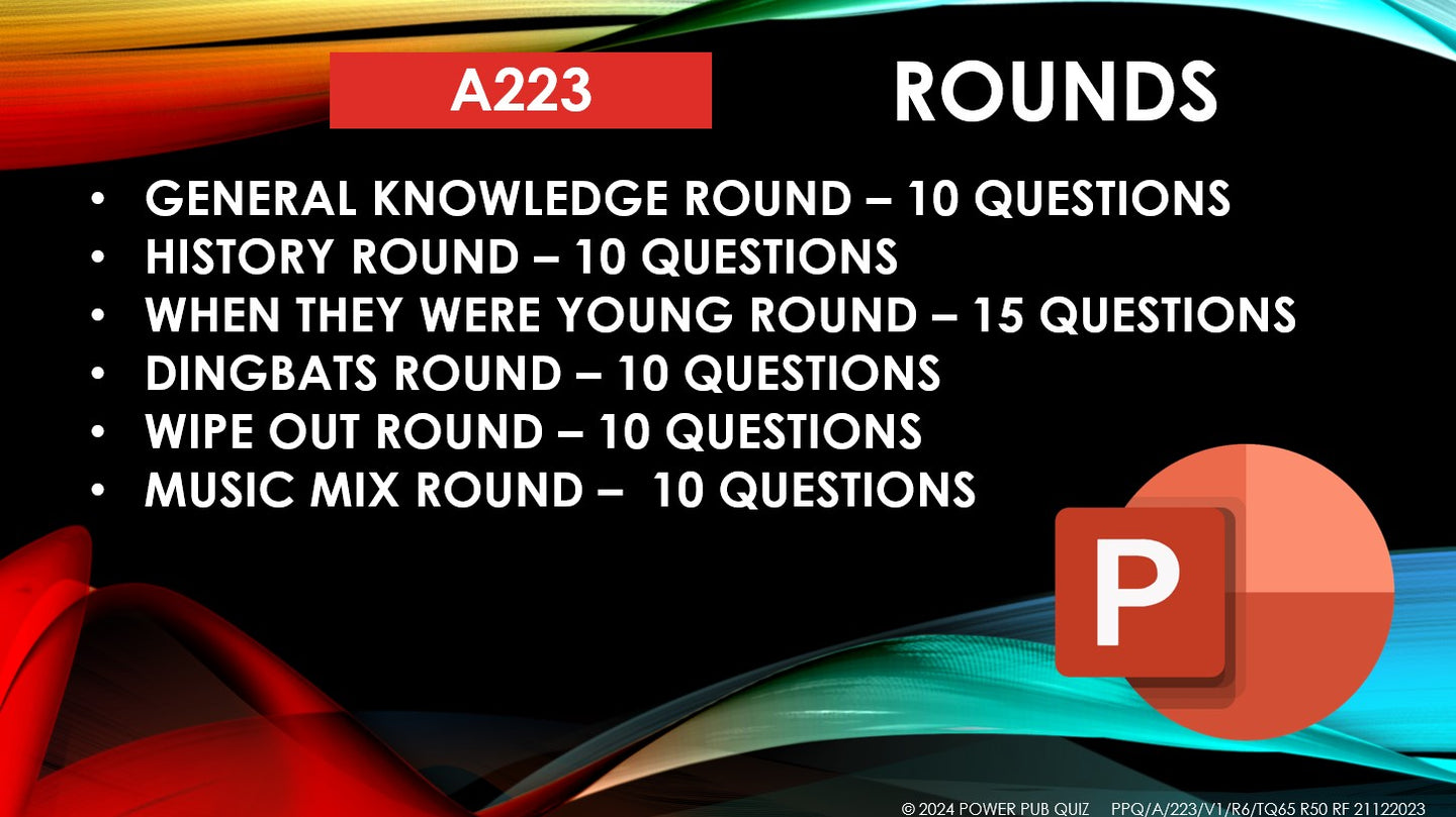 A223 Pub Quiz (03 Mar 2024) - PowerPoint Format