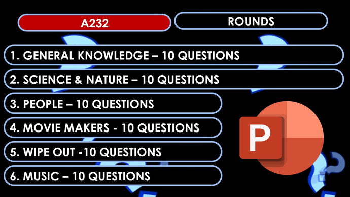 A232 Pub Quiz (29 Apr 2024) - PowerPoint Format